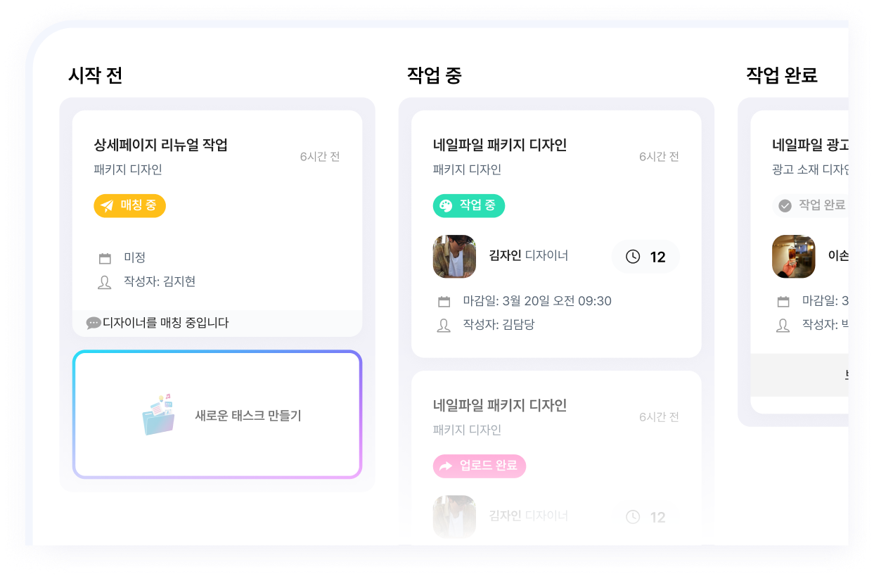 진행 중인 모든 업무를 한눈에 확인